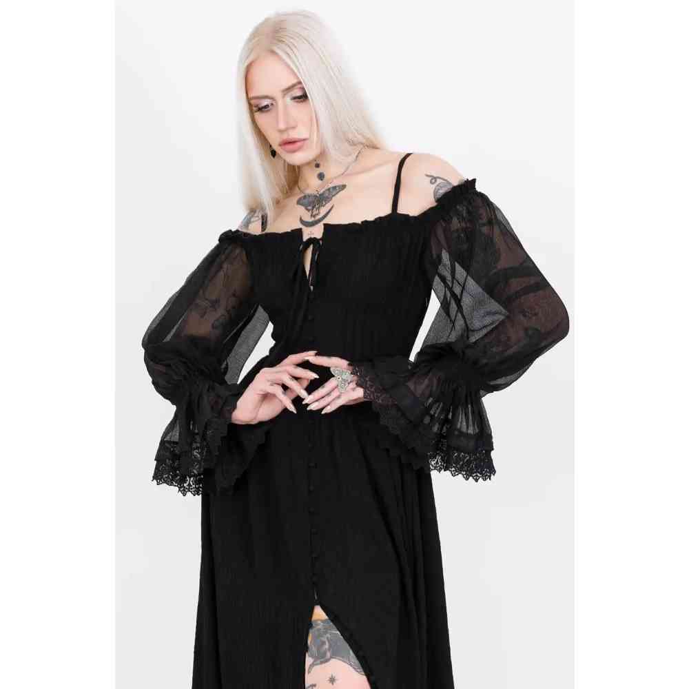 Restyle - NIGHT CALLING Robe longue maxi - Noir